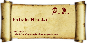 Palade Mietta névjegykártya